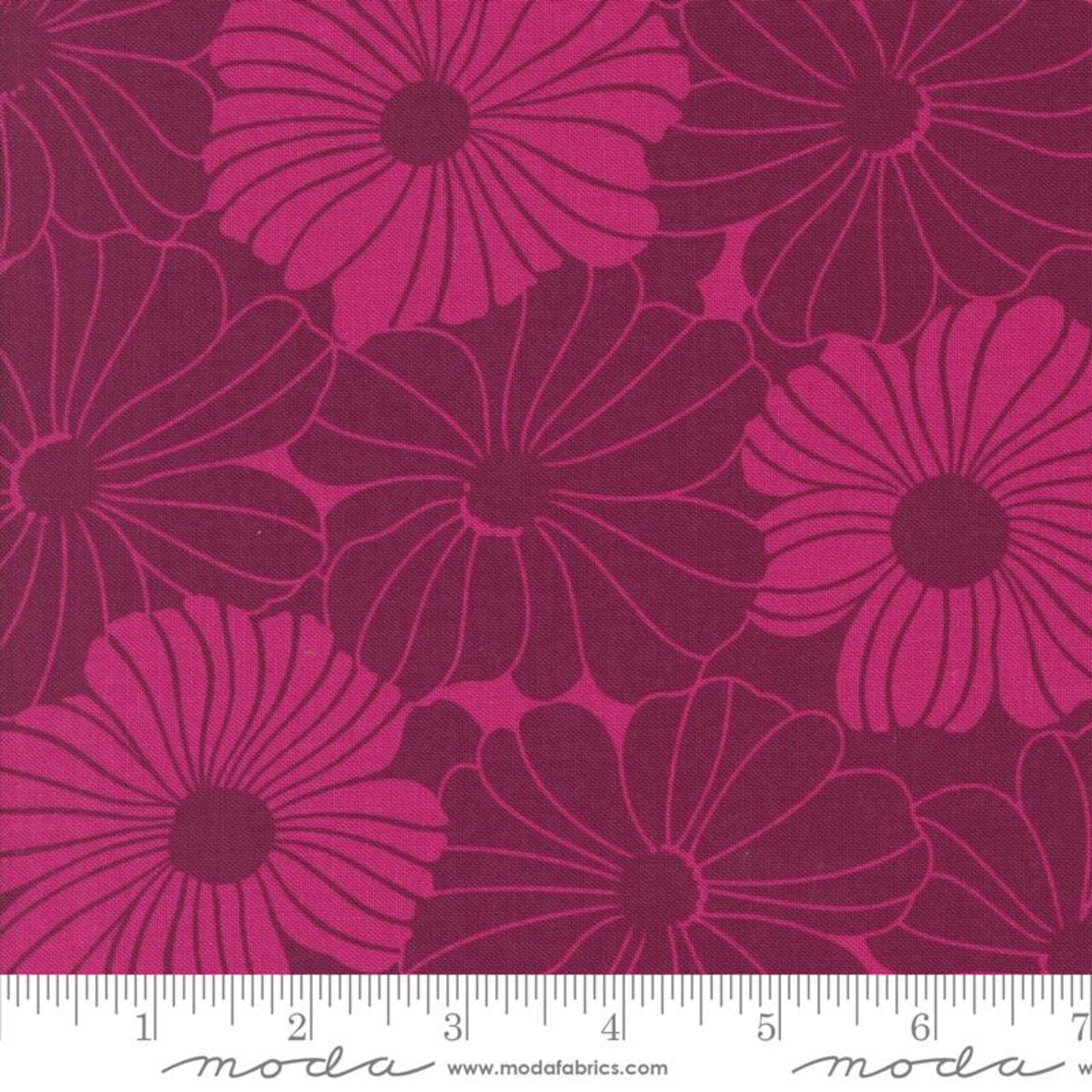 Fabric Moda Magenta Bloom Florals Color Crush by the Quarter Yard 10880-22